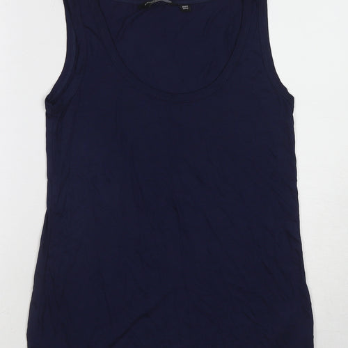 Dorothy Perkins Womens Blue Viscose Basic Tank Size 10 Scoop Neck