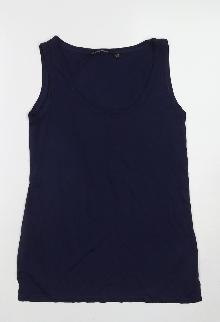 Dorothy Perkins Womens Blue Viscose Basic Tank Size 10 Scoop Neck