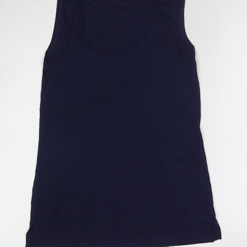 Dorothy Perkins Womens Blue Viscose Basic Tank Size 10 Scoop Neck