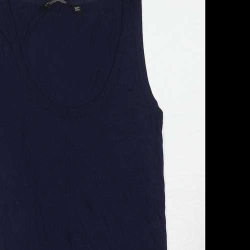 Dorothy Perkins Womens Blue Viscose Basic Tank Size 10 Scoop Neck