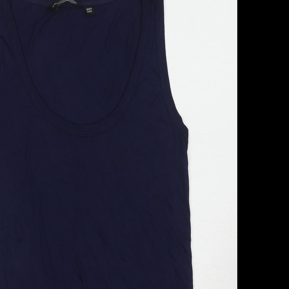 Dorothy Perkins Womens Blue Viscose Basic Tank Size 10 Scoop Neck