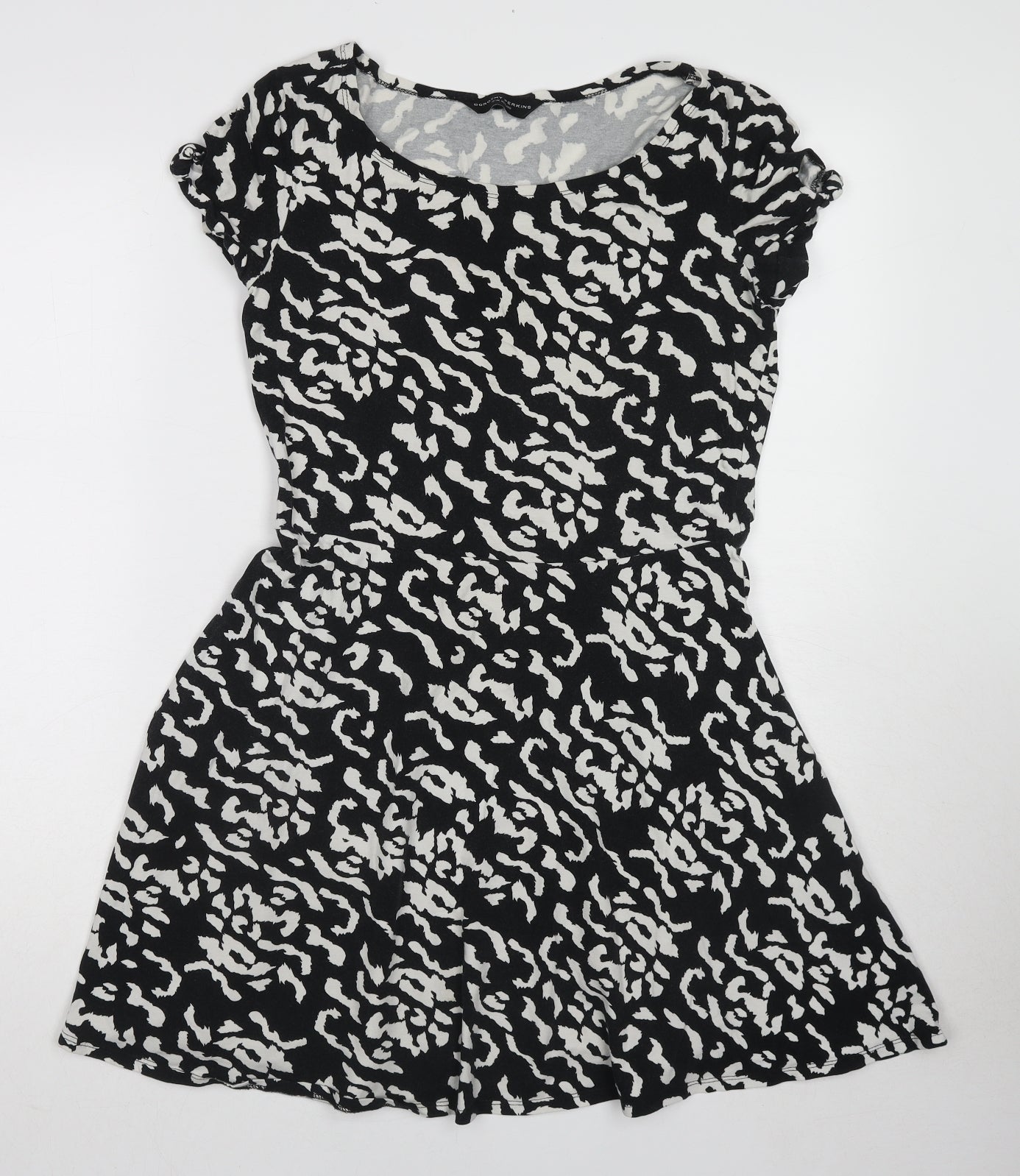 Dorothy Perkins Womens Black Geometric Cotton A-Line Size 12 Round Neck Pullover