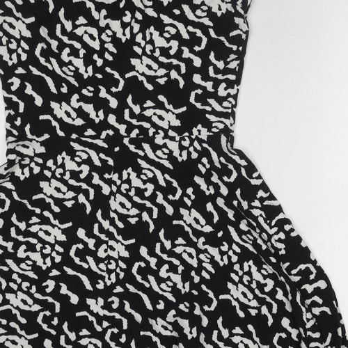 Dorothy Perkins Womens Black Geometric Cotton A-Line Size 12 Round Neck Pullover