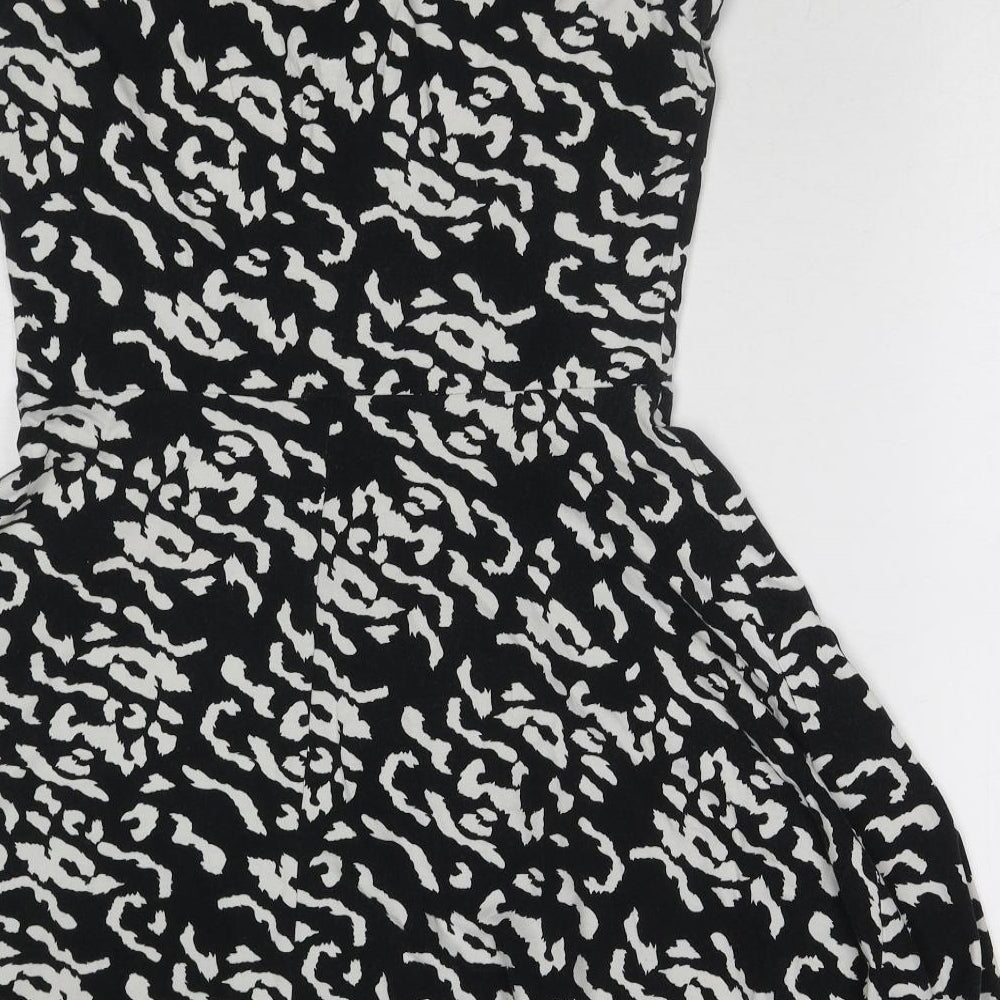 Dorothy Perkins Womens Black Geometric Cotton A-Line Size 12 Round Neck Pullover