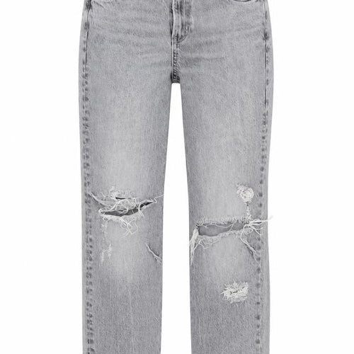 H&M Womens Grey Cotton Straight Jeans Size 10 L26 in Regular Button