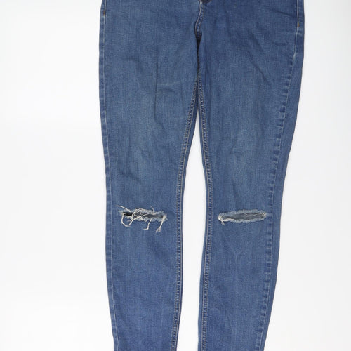ASOS Womens Blue Cotton Skinny Jeans Size 30 in L30 in Regular Button