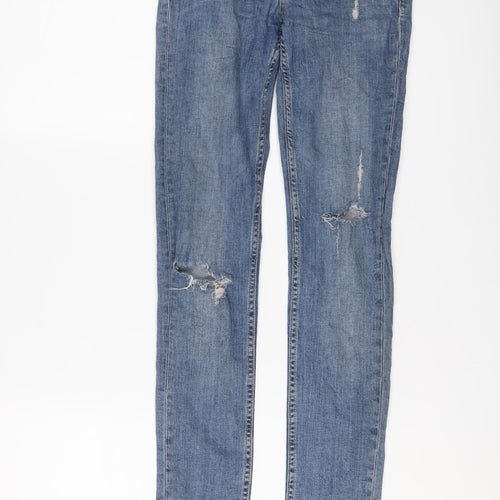 H&M Womens Blue Cotton Skinny Jeans Size 26 in L30 in Regular Button