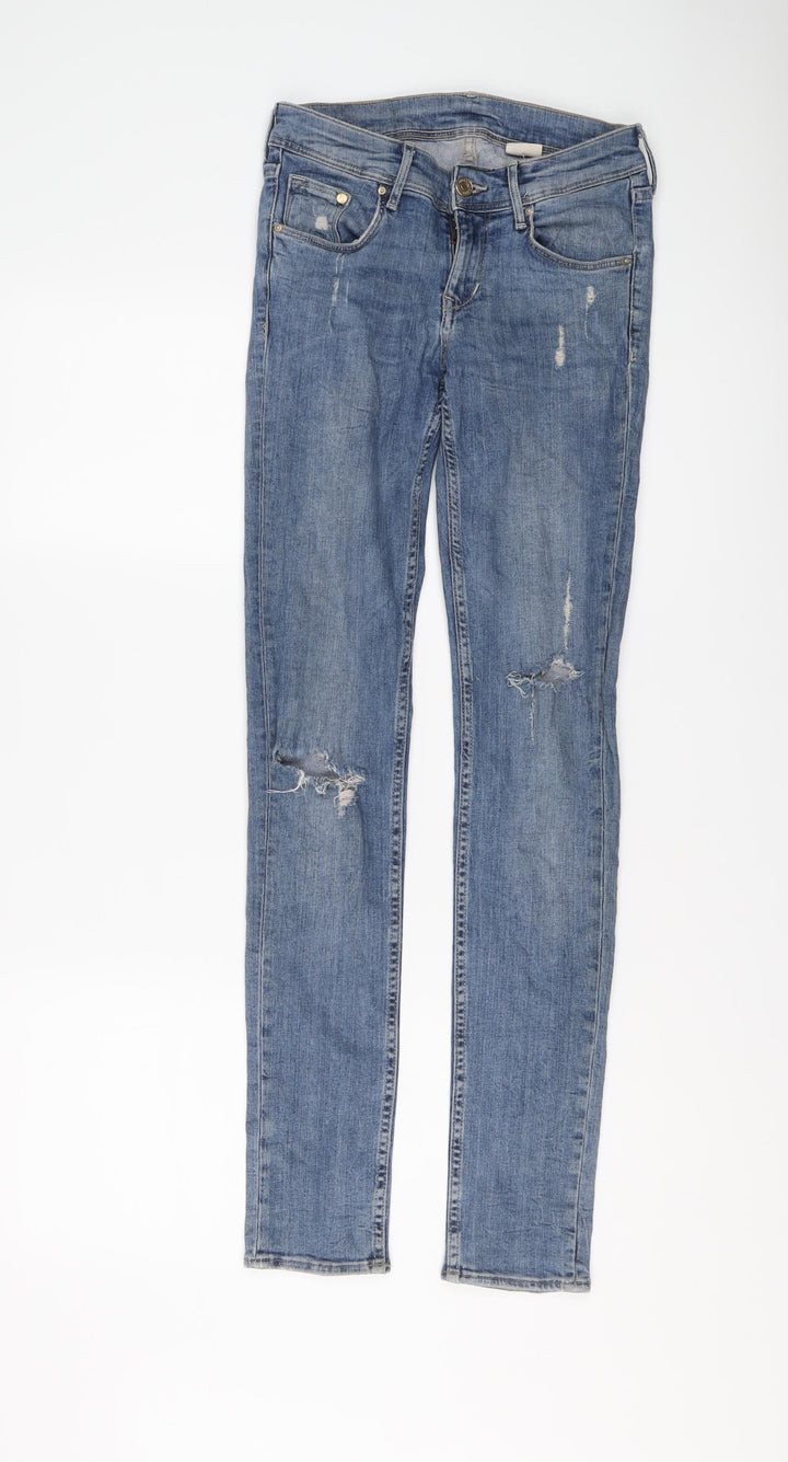H&M Womens Blue Cotton Skinny Jeans Size 26 in L30 in Regular Button