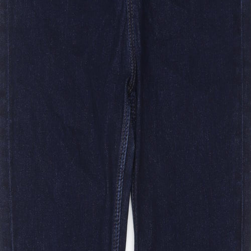 Marks and Spencer Womens Blue Cotton Skinny Jeans Size 14 L29 in Regular Button