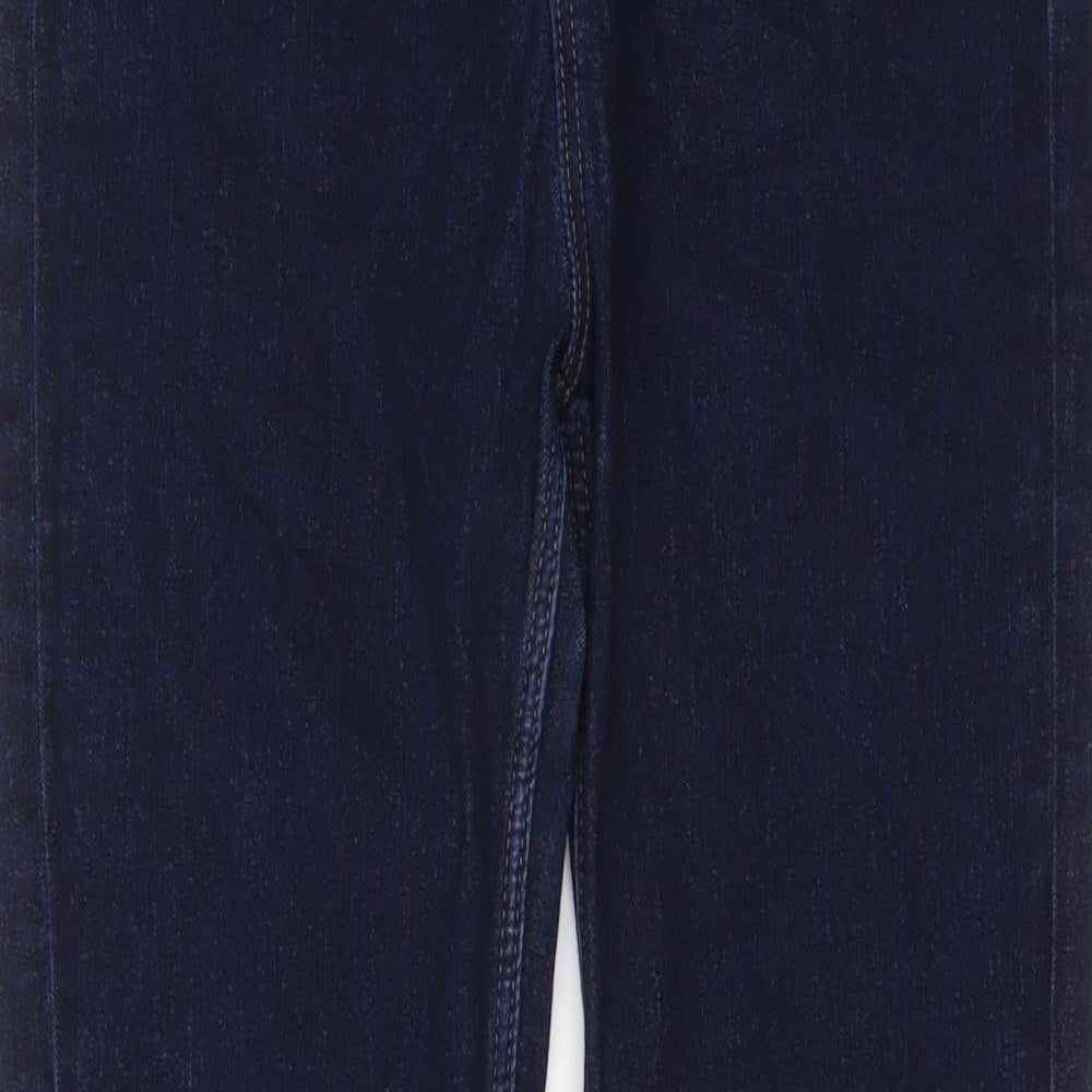 Marks and Spencer Womens Blue Cotton Skinny Jeans Size 14 L29 in Regular Button