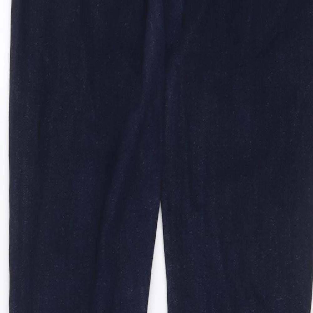 Marks and Spencer Womens Blue Cotton Skinny Jeans Size 14 L29 in Regular Button