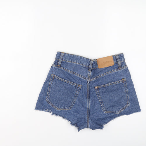 H&M Womens Blue Cotton Cut-Off Shorts Size 8 L3 in Regular Button