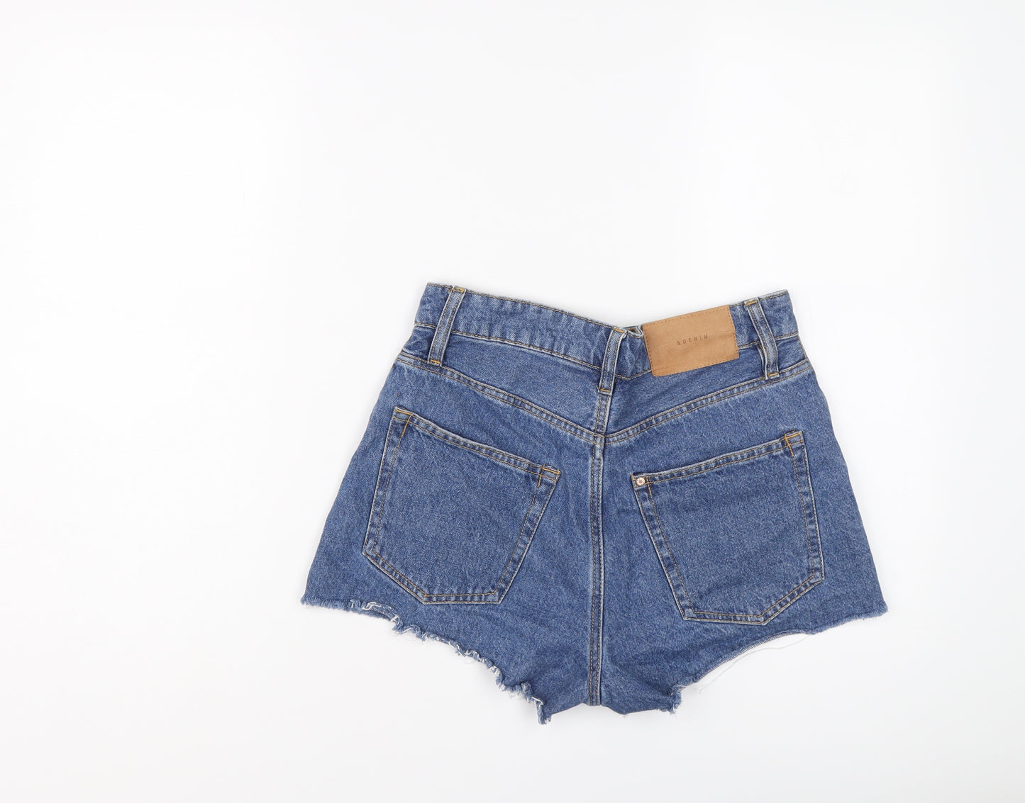 H&M Womens Blue Cotton Cut-Off Shorts Size 8 L3 in Regular Button