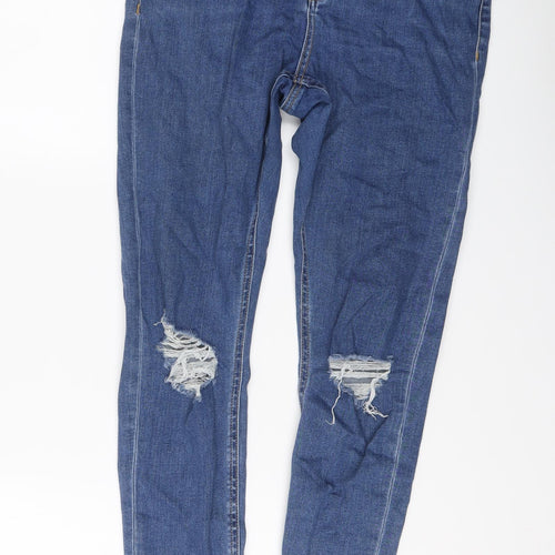 ASOS Womens Blue Cotton Skinny Jeans Size 30 in L28 in Regular Button