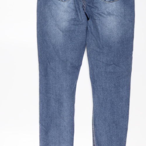 Missguided Womens Blue Cotton Skinny Jeans Size 10 L28 in Regular Button