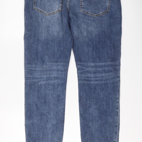 Easy Mens Blue Cotton Straight Jeans Size 36 in L30 in Regular Button