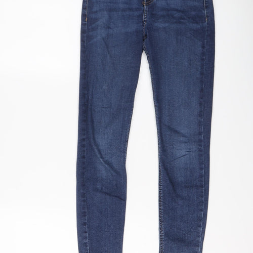 Topshop Womens Blue Cotton Skinny Jeans Size 26 in L25 in Regular Button