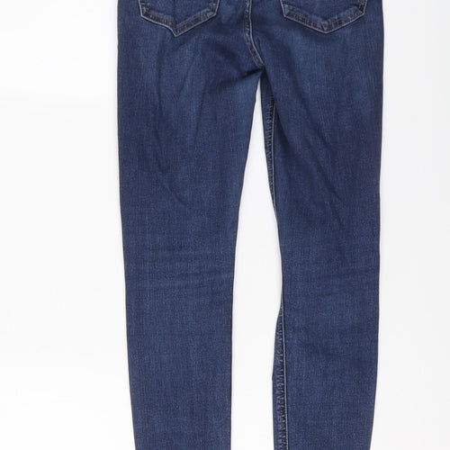 Topshop Womens Blue Cotton Skinny Jeans Size 26 in L25 in Regular Button