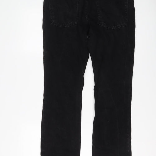 Pierre Cardin Mens Black Cotton Straight Jeans Size 32 in L30 in Regular Button