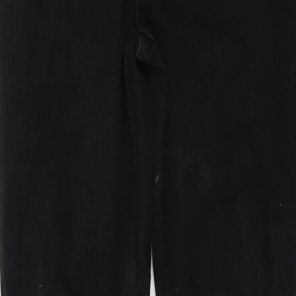 Pierre Cardin Mens Black Cotton Straight Jeans Size 32 in L30 in Regular Button