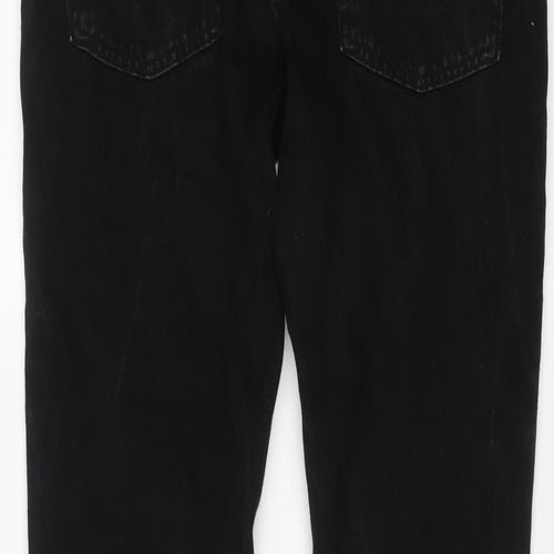 Pierre Cardin Mens Black Cotton Straight Jeans Size 32 in L30 in Regular Button