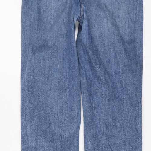 Marks and Spencer Womens Blue Cotton Straight Jeans Size 10 L30 in Regular Button