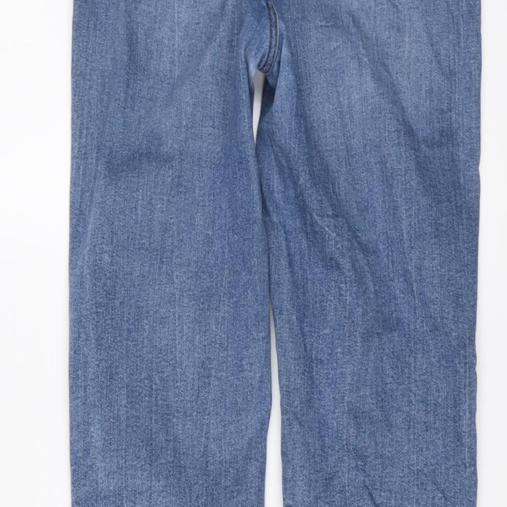 Marks and Spencer Womens Blue Cotton Straight Jeans Size 10 L30 in Regular Button