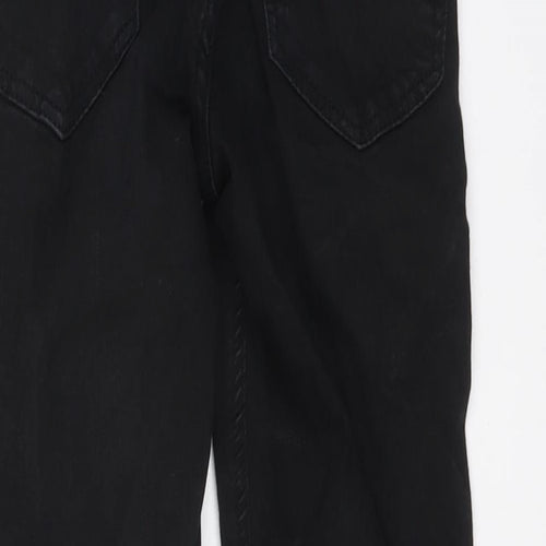 Topshop Womens Black Cotton Skinny Jeans Size 24 in L25 in Regular Button