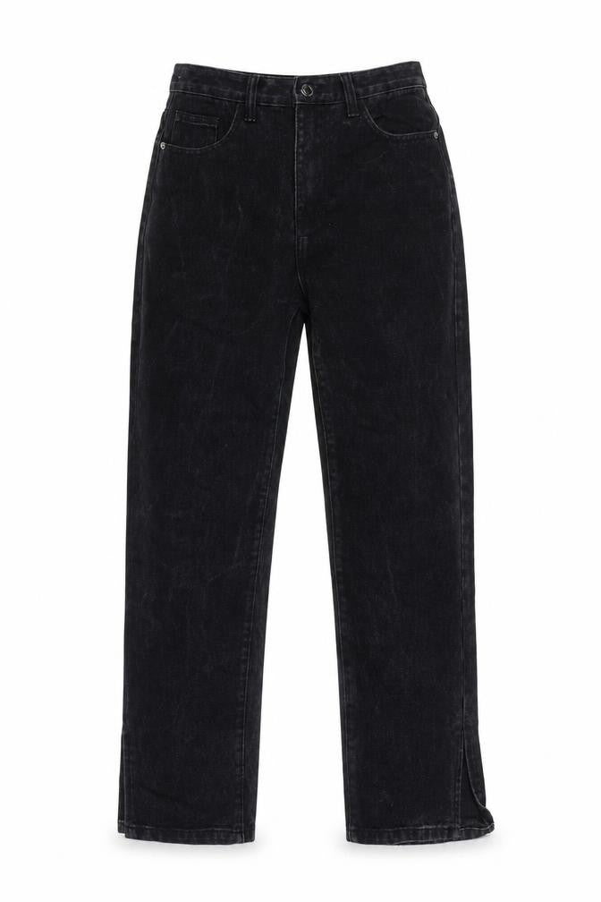 PRETTYLITTLETHING Womens Black Cotton Mom Jeans Size 6 L30 in Regular Button