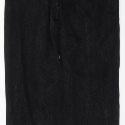 PRETTYLITTLETHING Womens Black Cotton Mom Jeans Size 6 L30 in Regular Button