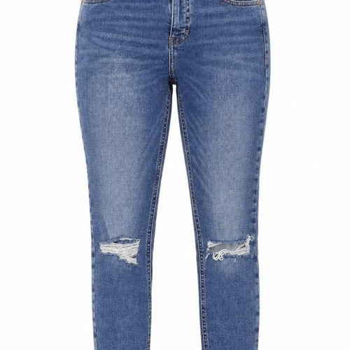 Topshop Womens Blue Cotton Straight Jeans Size 28 in L24 in Regular Button