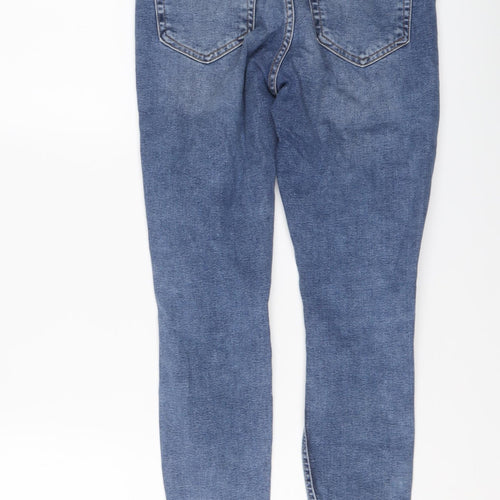 Topshop Womens Blue Cotton Straight Jeans Size 28 in L24 in Regular Button