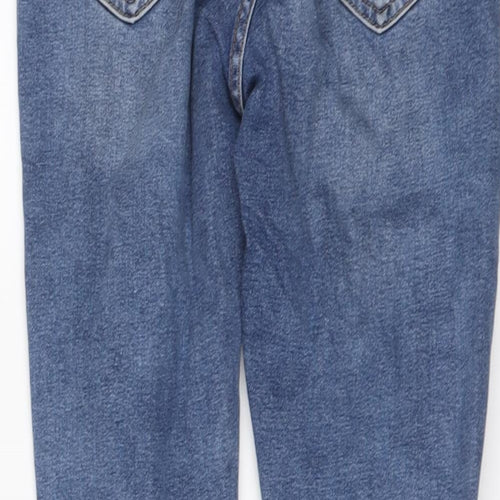Topshop Womens Blue Cotton Straight Jeans Size 28 in L24 in Regular Button