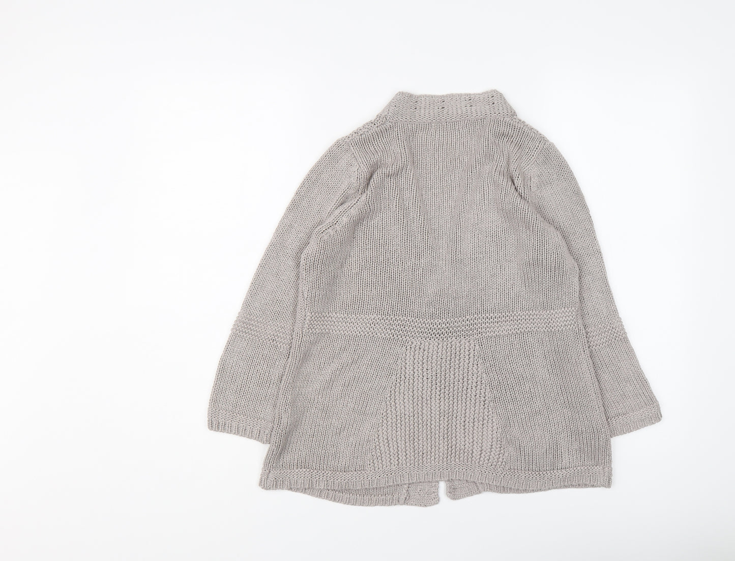 Marks and Spencer Womens Grey V-Neck Acrylic Cardigan Jumper Size 10