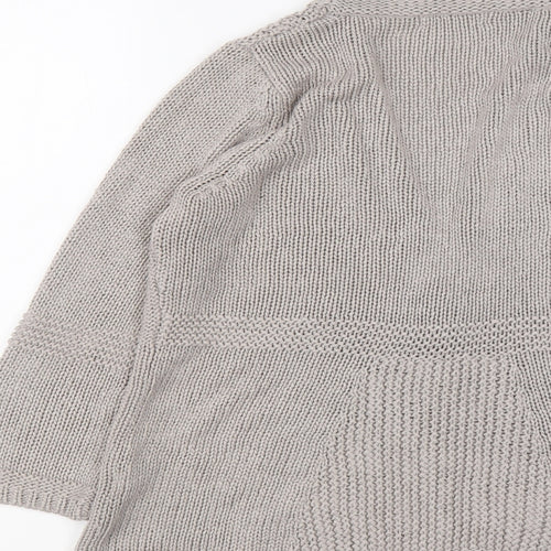Marks and Spencer Womens Grey V-Neck Acrylic Cardigan Jumper Size 10
