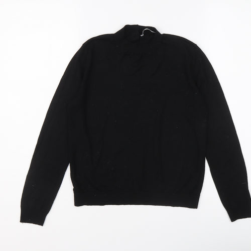Zara Womens Black High Neck Acrylic Pullover Jumper Size S