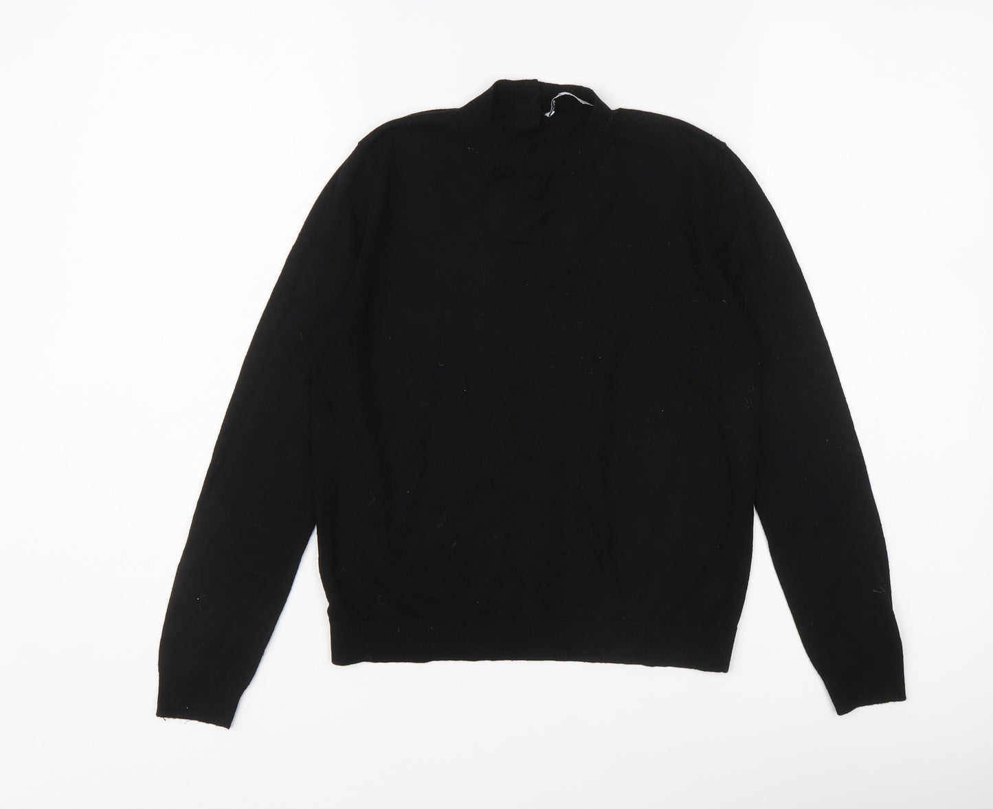 Zara Womens Black High Neck Acrylic Pullover Jumper Size S