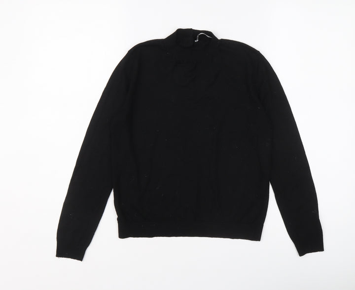 Zara Womens Black High Neck Acrylic Pullover Jumper Size S