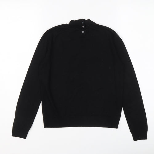 Zara Womens Black High Neck Acrylic Pullover Jumper Size S