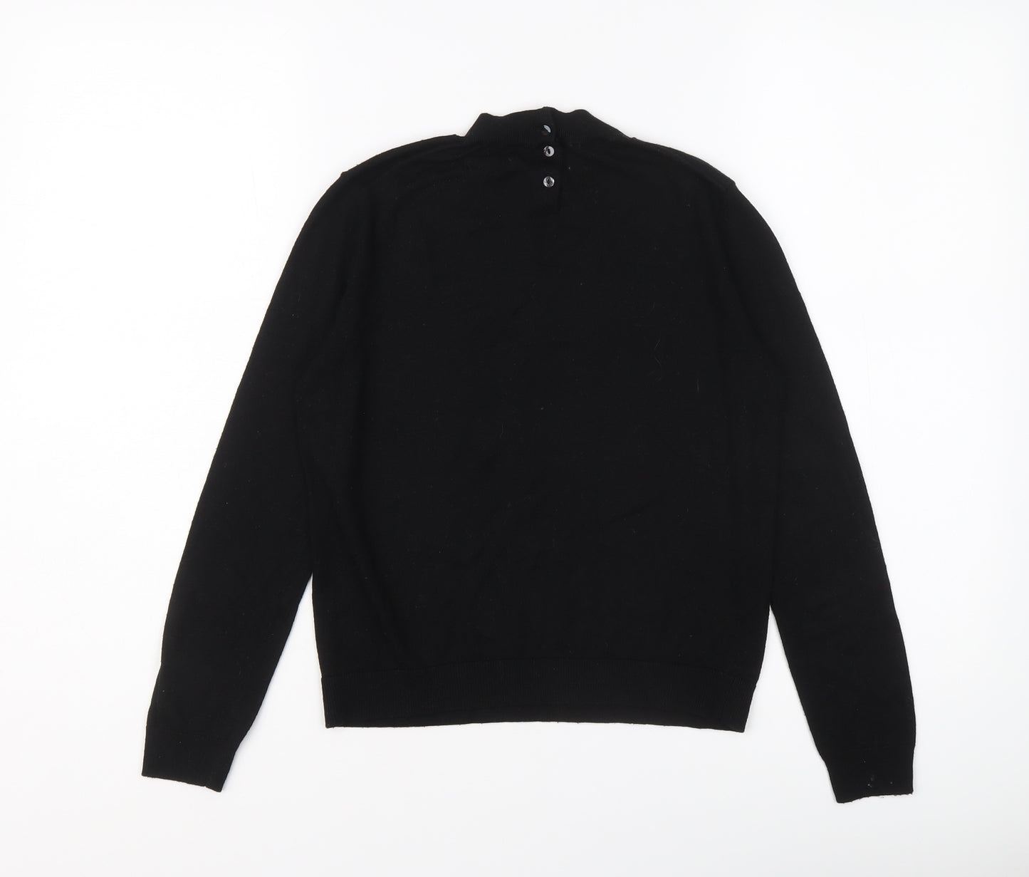 Zara Womens Black High Neck Acrylic Pullover Jumper Size S
