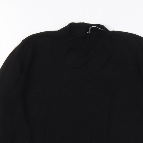 Zara Womens Black High Neck Acrylic Pullover Jumper Size S
