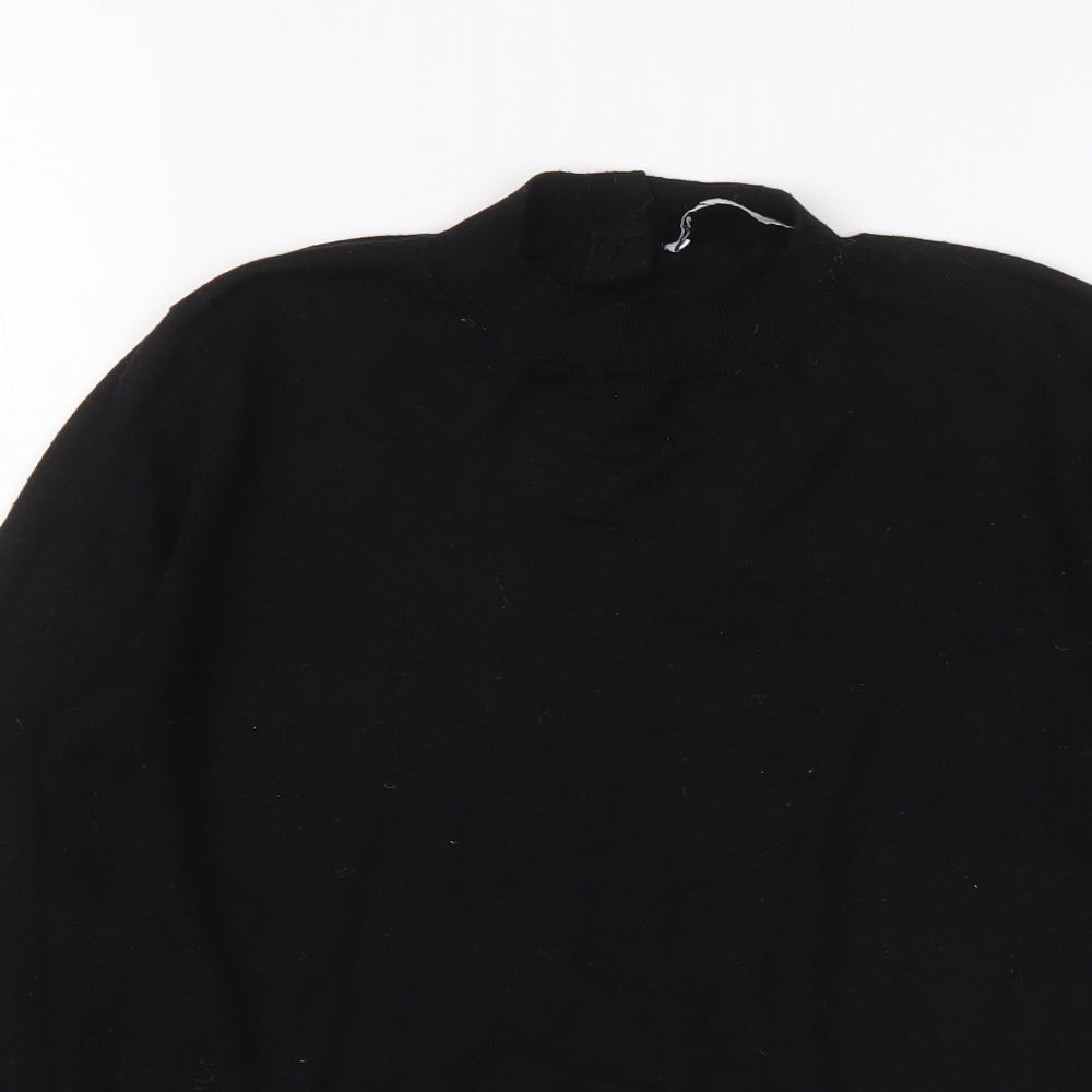 Zara Womens Black High Neck Acrylic Pullover Jumper Size S