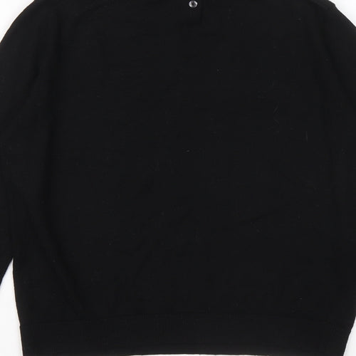 Zara Womens Black High Neck Acrylic Pullover Jumper Size S