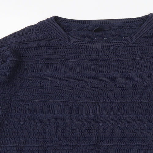 Gap Womens Blue Round Neck Cotton Pullover Jumper Size M