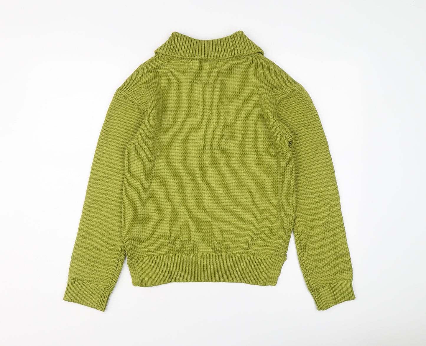 Per Una Womens Green Collared Viscose Henley Jumper Size S