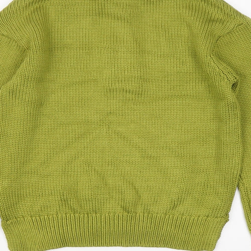 Per Una Womens Green Collared Viscose Henley Jumper Size S