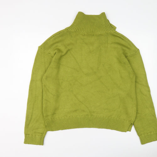 Per Una Womens Green Collared Viscose Henley Jumper Size L