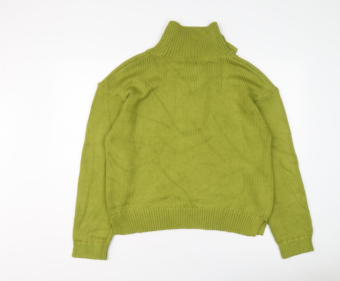 Per Una Womens Green Collared Viscose Henley Jumper Size L