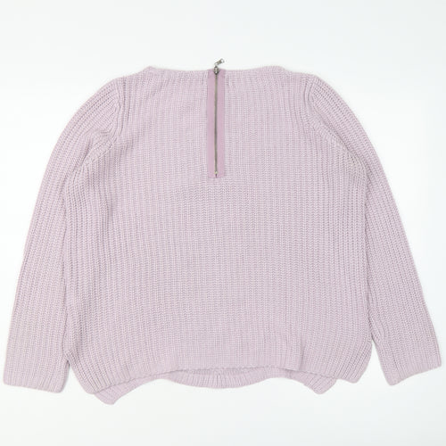 Marks and Spencer Womens Purple Round Neck Acrylic Pullover Jumper Size 12