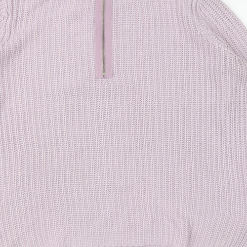 Marks and Spencer Womens Purple Round Neck Acrylic Pullover Jumper Size 12